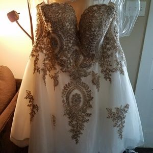 Off White Halter Top Corset Dress